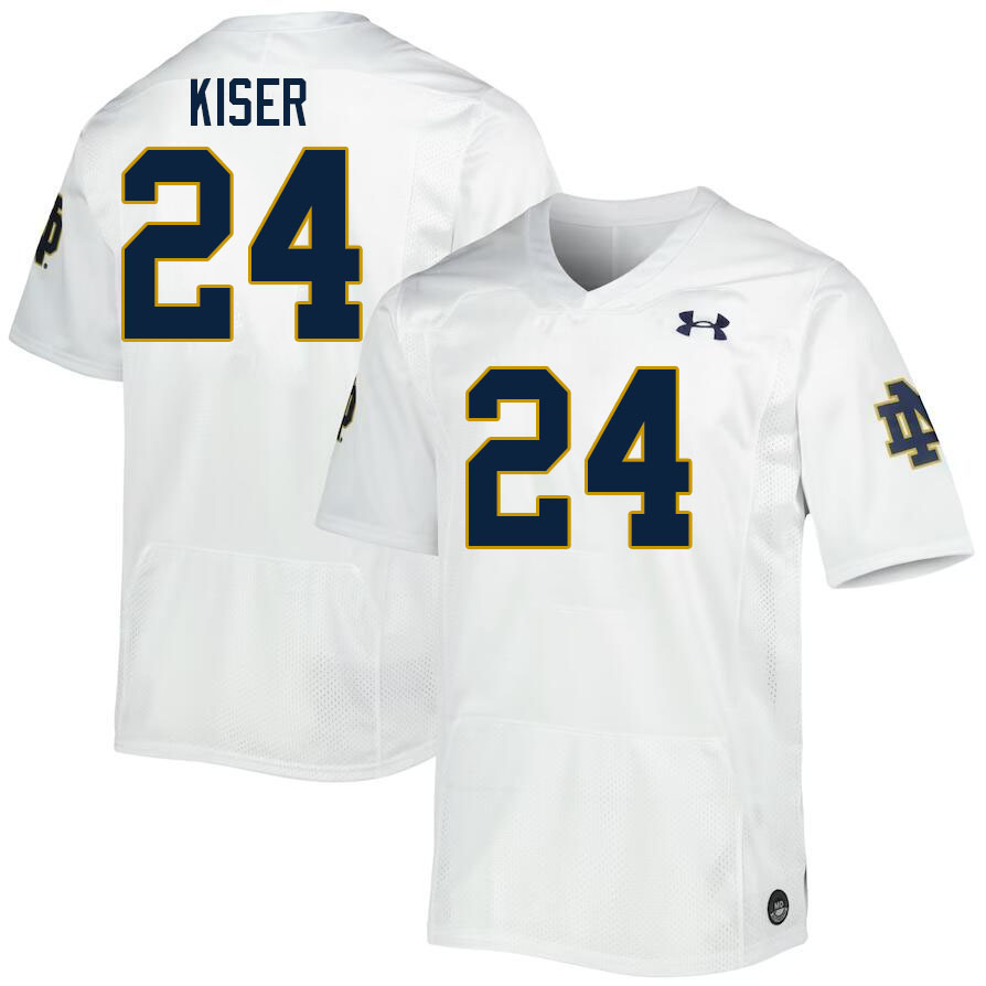 Men #24 Jack Kiser Notre Dame Fighting Irish College Football Jerseys Stitched-White